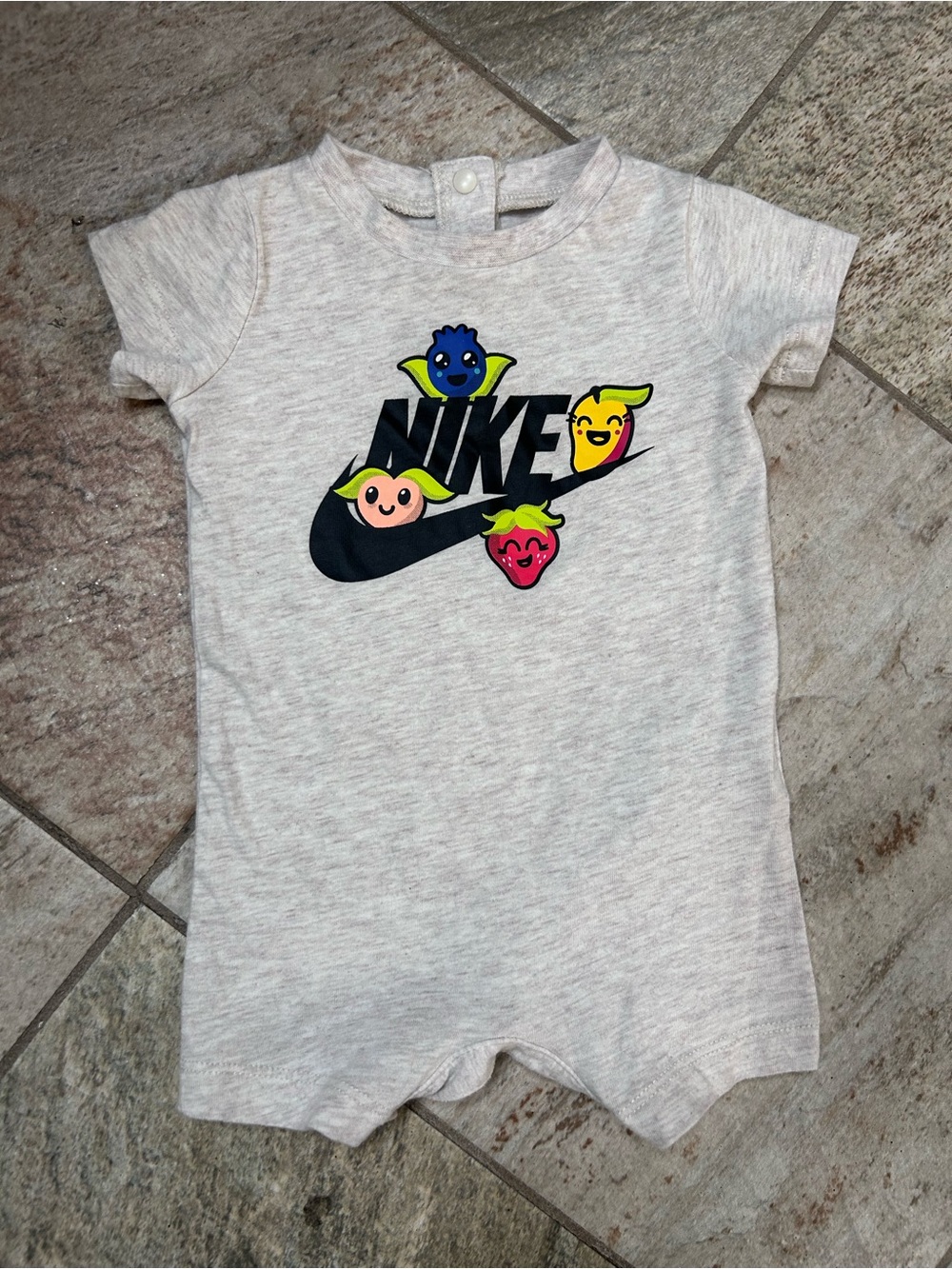 Nike Baby Short Sleeve Romper with Fruit Graphic 3M
